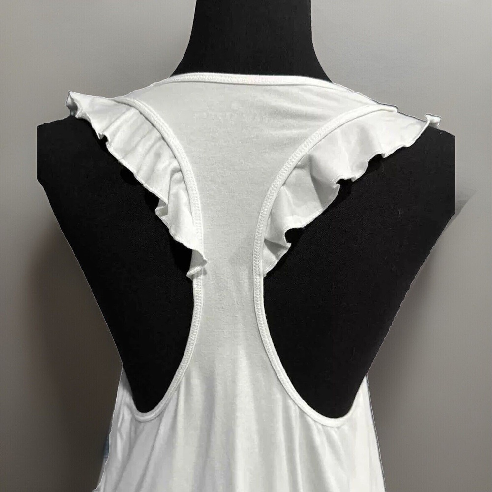 Kate Spade NWOT Ruffle Racerback Tank In White-Size Medium - Picture 7 of 10